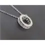 Crystalline Azuria Circle Pendant Necklace with White Zirconia Crystals 18K Silver Rose Gold Plated Necklaces for Women with 18'' Chain