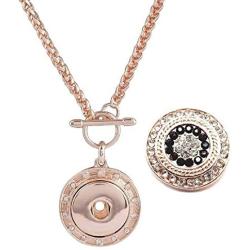 Pizazz Studios Rose Gold Snap Charm Necklace