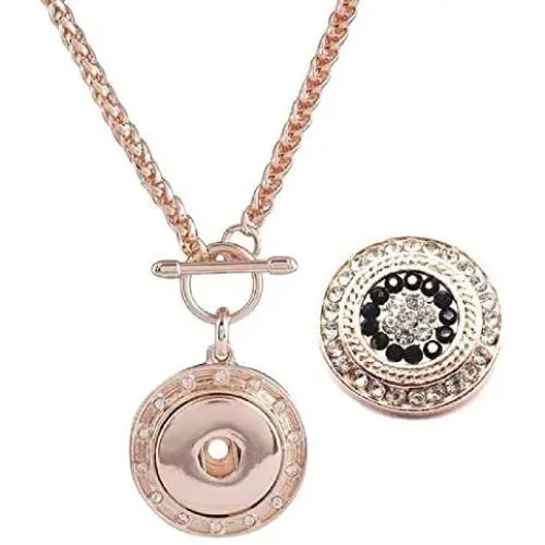 Pizazz Studios Rose Gold Snap Charm Necklace Pizazz Studios Rose Gold Snap Charm Necklace