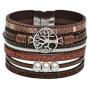 Women Leather Bangle Bracelet Boho Wide Buckle Cuff Bangle Pearl Wrap Bracelets Magnetic Buckle Jewelry for Women,Christmas Birthday Valentine Jewelry Gifts for Teen Girls