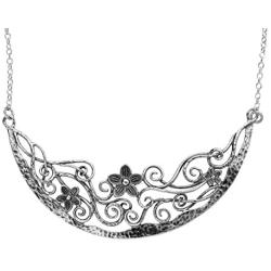 Paz Creations .925 Sterling Silver Floral Necklace, Made in Israel