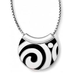 Brighton Sway Reversible Silver Plated Enamel Necklace