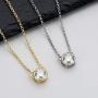 AINUOSHI 1 Carat Moissanite Pendant Necklace, Gold Plated Sterling Silver 18'' Chain Necklace, Ideal Gift for Thanksgiving, Mothers Day, Anniversary and Birthday
