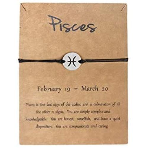 XUN Zhe Silver Zodiac Bracelet Constellation Sign Bracelet for Women.12 Astrology Horoscope Bracelet/Anklet Girl Teens Friendship Couple Jewelry with Card