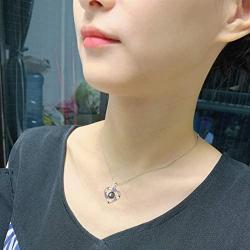 Hantaostyle I Love You Necklace 925 Silver100 Languages Projection Necklaces for Women Mothers Day Jewelry Gifts Pendant Loving Memory Collarbone Necklace for Girls