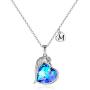 Horse Gifts for Women Girls, Horse Necklace Jewelry for Little Girls Heart Swarovski Crystal Horse Pendant Necklace Kids Horse Themed Gifts for Horse Lover Children Women Initial Necklace Jewelry