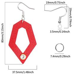 TUUXI 8 Pairs Faux Leather Earrings with Rubber Backs Lightweight Individually Wrapped Dangle Colorful 925 Silver Plated Double Sided Earrings for Women Girl Fashion Gift