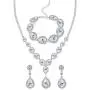 FUNRUN JEWELRY Wedding Bridal Crystal Jewelry Set for Women Teardrop Statement Necklace Bracelets Earrings Set FUNRUN JEWELRY Wedding Bridal Crystal Jewelry Set for Women Teardrop Statement Necklace Bracelets Earrings Set