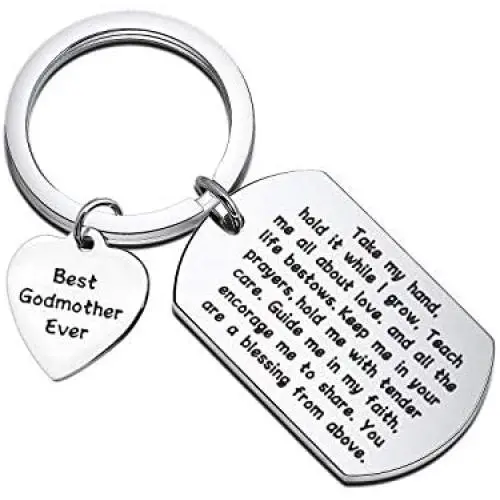 WSNANG Godmother Gift Teach Me All About Love Guide Me in My Faith Keychain Best Godmother Ever Jewelry Baptism Gift for Godmother WSNANG Godmother Gift Teach Me All About Love Guide Me in My Faith Keychain Best Godmother Ever Jewelry Baptism Gift for Godmother