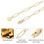 Paperclip Necklace,14K Gold Plated Oval Dainty Choker Chain Link Necklace for Women Girls