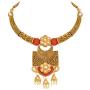 Aheli Antique Matte Finish Traditional Necklace Earrings Set with Maang Tikka Indian Wedding Jewelry for Women