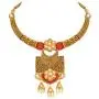 Aheli Antique Matte Finish Traditional Necklace Earrings Set with Maang Tikka Indian Wedding Jewelry for Women Aheli Antique Matte Finish Traditional Necklace Earrings Set with Maang Tikka Indian Wedding Jewelry for Women