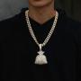 YIMERAIRE Blingbling Necklace for Men Hip Hop Chain Pendant 18K Plated Gold Chain with US Dollar Sign Pendant 90s Necklace Men