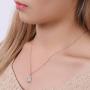 Miss Rabbit Elegant Women Wedding CZ Jewelry Set with Square Crystal Earrings & Necklace, Good for Gifts and Every Day Wear