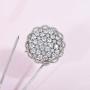 UUDUO Elegant Crystal Sunflower Safety Pin Cubic Zirconia Round Flower Brooch Lapel Pin Skirt Cardigan Sweater Shawl Kilt Pins