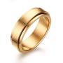 TULIP LY Stainless Steel Spinner Rings Refined Style Unisex Ring Cool Simple Wedding Band Ring 6mm Mens Jewelry Gold Silver