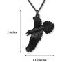 Black Raven Black Crow Gothic Pewter Pendant Necklace
