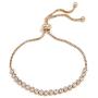 Celeste 18k Gold Filled Box Chain Adjustable Crystal Rhinestone 3mm Bracelet Bangles Adjustable Zirconia Tennis Bracelet