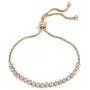 Celeste 18k Gold Filled Box Chain Adjustable Crystal Rhinestone 3mm Bracelet Bangles Adjustable Zirconia Tennis Bracelet