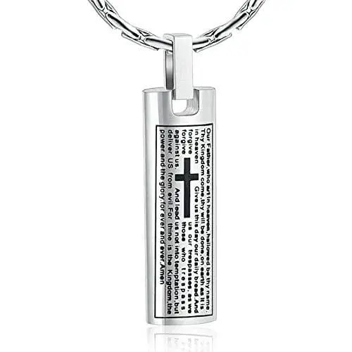 constantlife Cremation Necklace Cremation Jewelry 30mm Lords Prayer Stainless Steel Polished Cube Cremation Pendant Memorial Ashes Keepsake Urn Necklace constantlife Cremation Necklace Cremation Jewelry 30mm Lords Prayer Stainless Steel Polished Cube Cremation Pendant Memorial Ashes Keepsake Urn Necklace