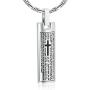 constantlife Cremation Necklace Cremation Jewelry 30mm Lords Prayer Stainless Steel Polished Cube Cremation Pendant Memorial Ashes Keepsake Urn Necklace