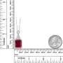 Gem Stone King Bundle of 925 Sterling Silver Red Created Ruby Pendant and Earrings Set For Women (14X10MM with 18 Inch Silver Chain)