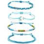 String Wave Ankle Bracelets for Women Adjustable Compass Bracelets Waterproof Handmade Strand Braided Rope Sunflower Boho Bracelet Set Women Teen Girls