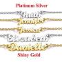 U7 Personalized Name Necklace Stainless Steel 18K Gold Plated Women Girls Gift Name Plate Jewelry Custom Any Names Choker Pendant 18 Inch