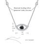 FANCIME Sterling Silver Evil Eye Necklace Evil Eye Bracelet Cubic Zirconia Simulated Diamond Pendant Necklace Yom Kippur Gifts Danity Fine Jewelry for Women Girls