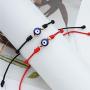 XINSITE Upgraded 7 Knots Evil Eye Bracelet Adjustable Lucky Red String Bracelet Set Kabbalah Protection Friendship Wish Bracelets for Women Men Boy Girl Him Her BFF Friend Gifts with Message Card