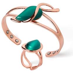 LONGRN-Pure Copper Magnetic Ring & Bracelet for Arthritis Relief,Women
