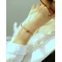 FILOBOKO Doulbe Layer Link Rose Gold Color Charm Chain Bracelets For Women Stainless Steel Bracelets Fashion Bangles Jewelry Gift