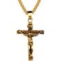LineAve Mens Stainless Steel Jesus Christ Crucifix Cross Pendant Necklace