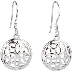 Sterling Silver Celtic Knot Round Earrings