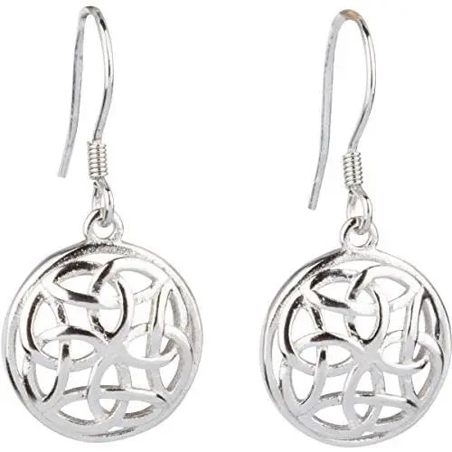 Sterling Silver Celtic Knot Round Earrings