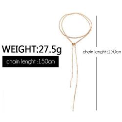 Jovono Gold Fashion Multilayered Long Choker Necklaces Rhinestone Jewelry Necklace Chains for Women and Girls