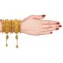 Efulgenz Boho Vintage Antique Gypsy Tribal Indian Oxidized Gold Plated Crystal Tassel Bracelets Bangle Set Jewelry