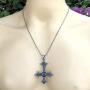 Gothic Jewelry Upside down inverted St Peter Cross Black Punk Rock Biker Heavy-Metal Fashion Satanic Protection Amulet Pewter Mens pendant necklace Charm for men women unisex w Silver Ball Chain