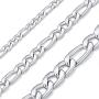 Richsteel 3mm/5mm/8mm Wide Figaro Chain Necklace for Men Women Boys Girls 18/20/22/24/26/28/30/32 Inches Stainless Steel/18K Gold Plated/Black Hip Hop Style Jewelry(with Gift Box)