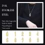 QeenseKc Sports Gold Lucky Number Necklace Inspiration Baseball Jersey Number Initial 25mm High Pendant Jewelry 3mm Wheat Chain