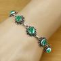 Natural Moonstone Lapis Malachite Bracelet 8mm Round Shape Gemstone 925 Silver Overlay Handmade Bracelet Jewelry