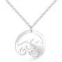 MANZHEN Stainless Steel Mountain Bicycle Bike Round Pendant Necklace for Sports Gifts MANZHEN Stainless Steel Mountain Bicycle Bike Round Pendant Necklace for Sports Gifts