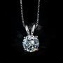 UMODE 18K White Gold Plated Cubic Zirconia Necklace for Women-2 Carat CZ Solitaire Pendant Necklace for Women