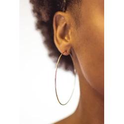 Large 14k Yellow Gold Continuous Endless Hoop Earrings, 1.2mm Tube