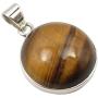 SilverStarJewel Tigers Eye Pendant 1.1'' Solid Sterling Silver Jewelery Gift