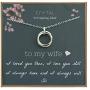 EFYTAL Wife Gifts, Wife Birthday Gift Ideas for Her, Romantic Sterling Silver 925 2 Thick Interlocking Circles Necklace Jewelry for Women, Cute Anniversary/Valentines Day Present