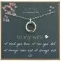 EFYTAL Wife Gifts, Wife Birthday Gift Ideas for Her, Romantic Sterling Silver 925 2 Thick Interlocking Circles Necklace Jewelry for Women, Cute Anniversary/Valentines Day Present