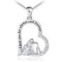 ATTRACTTO Couple Heart Necklace for Women S925 Sterling Silver I Love You for Always and Forever Jewelry for Valentines Day Birthday Mother Day Anniversary