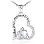 ATTRACTTO Couple Heart Necklace for Women S925 Sterling Silver I Love You for Always and Forever Jewelry for Valentines Day Birthday Mother Day Anniversary
