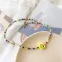 TseanYi Boho Rainbow Seed Bead Choker Necklace Short Colored Rice Beads Necklace Chain Smiley Face Collarbone Necklace Jewelry for Women and Girls TseanYi Boho Rainbow Seed Bead Choker Necklace Short Colored Rice Beads Necklace Chain Smiley Face Collarbone Necklace Jewelry for Women and Girls